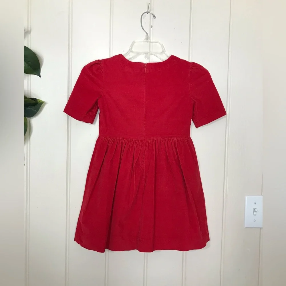 Christmas Gap Kids SS Red Velvet Dress 6 / 7 Small  98% Cotton 2% Spandex  Sm…